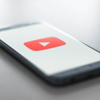 Smart phone displaying the youtube logo