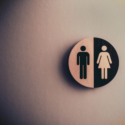 Men and womens bathroom sign
