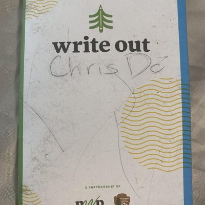 A booklet with the phrase "write out"