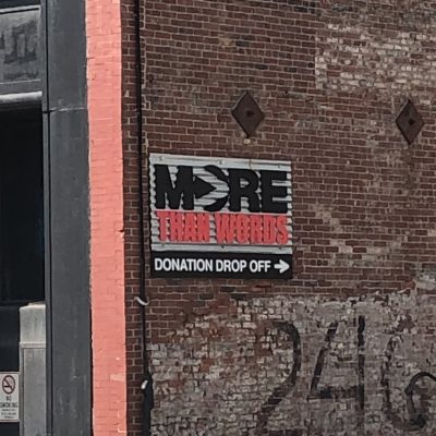 Photo of More Than Words Logo. Photo courtesy of the author.