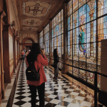 Photo of women admiring art