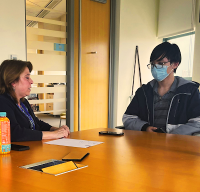 Photo of Superintendent and student