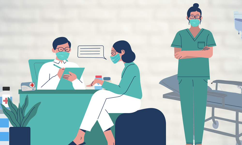 Drawing of Doctor,patient, and nurse courtesy of Elf Moondance