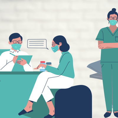 Drawing of Doctor,patient, and nurse courtesy of Elf Moondance