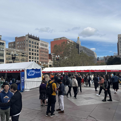 Photo of a crowd at Boston Book Fair. Photo courtesy of Ella Verinder