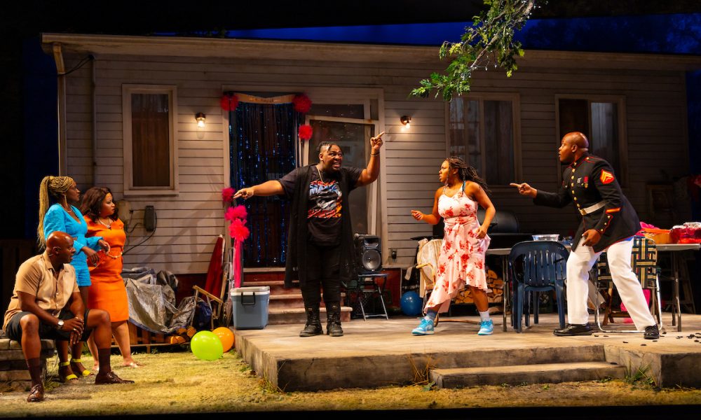 Photo of a scene from the Fat Ham play. Photo courtesy of T Charles Erickson Photography Photograph © T Charles Erickson tcharleserickson.photoshelter.com