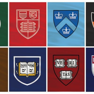 Photo of Ivy League Crests. Photo courtesy of Julia Schorr.