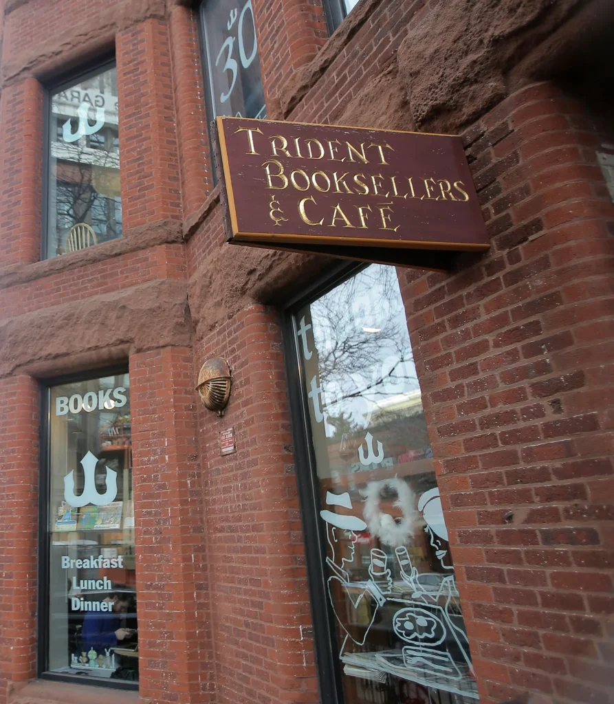 Image of the signage outside Trident Booksellers and Cafe