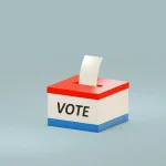 Vector illustration of a voting box and ballot