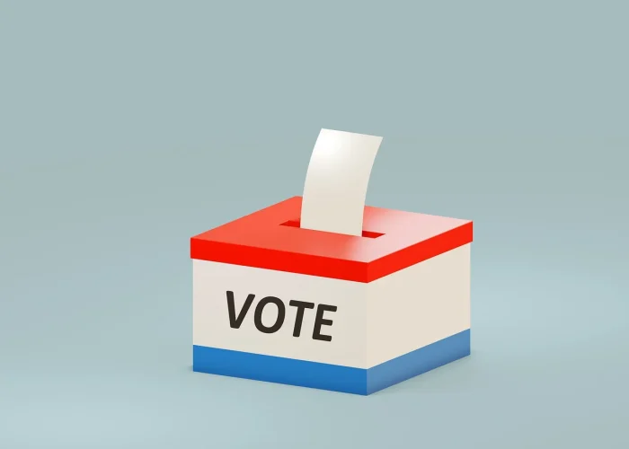 Vector illustration of a voting box and ballot